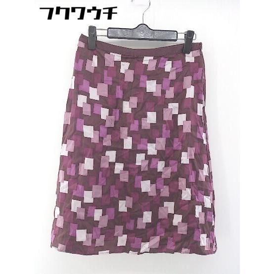 ◇ NEWYORKER ニューヨーカー 総柄 膝下丈 フレア スカート サイズ64-91 パープル系 レディース 【中古】 【1105260013803】