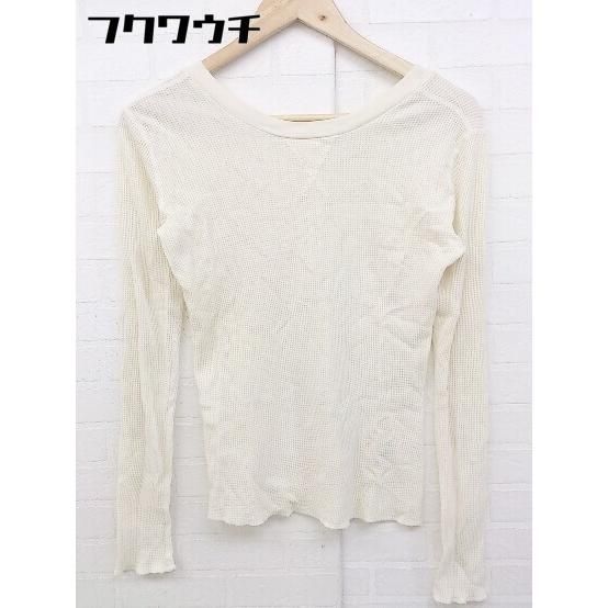 ◇ CALUX キャラクス USA製 ワッフル 長袖 Tシャツ カットソー アイボリー系 レディース 【中古】 【1105260009639】