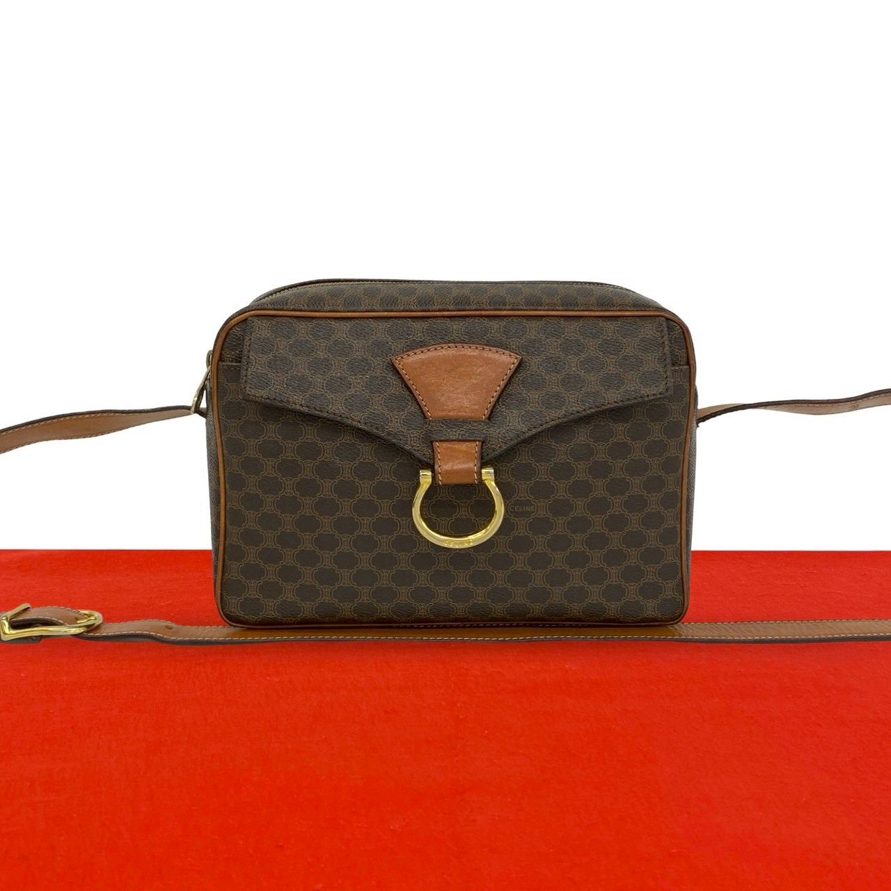 極 美品 CELINE セリーヌ ヴィンテージ マカダム ブラゾン トリオンフ 