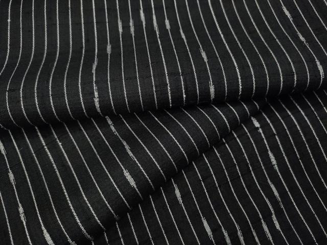 平和屋着物●上質な紬　エ霞間道　黒地　正絹　逸品　CABF3589ut
