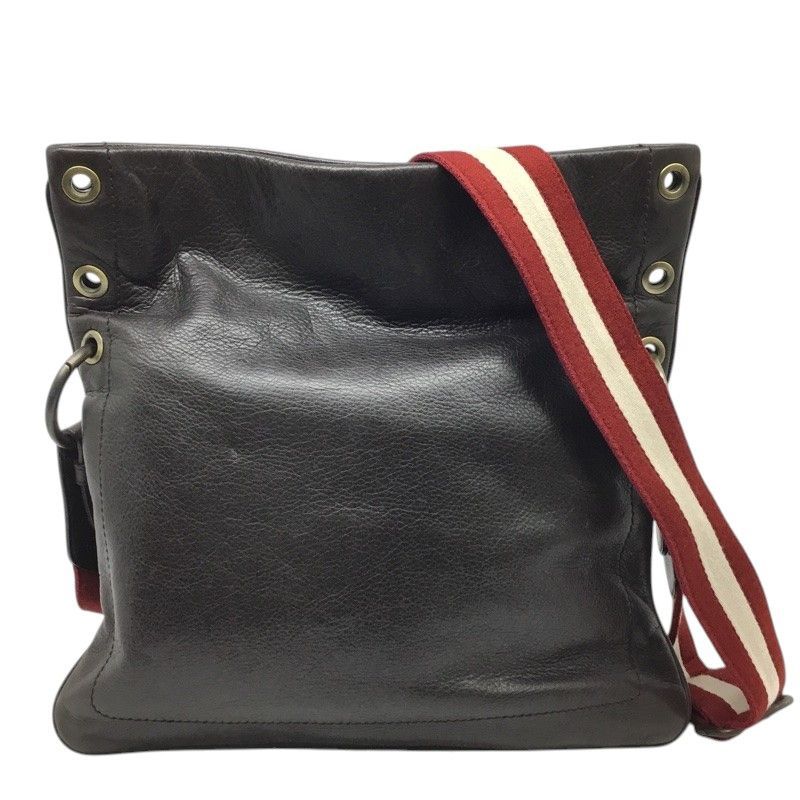 BALLY【バリー】ショルダーバッグ　レザー　ダークブラウン系　メンズ【中古品/USED-B】質屋　かんてい局那覇店　ｎ3100439927300012