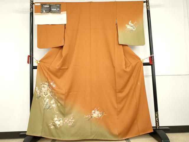 平和屋着物●金彩友禅 卓越技能者・名工・和田光正 訪問着 花車文 暈し染め 金銀彩 丹後ちりめん 保証書付き 正絹 逸品 AABI2622cs