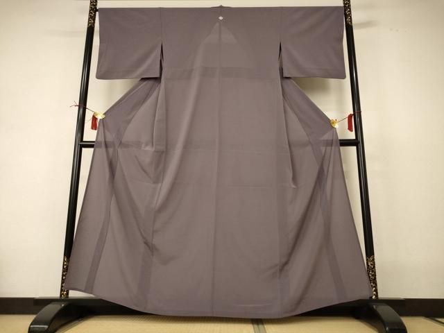 平和屋着物＊夏物　洗える最高級着物　＜英＞はなぶさ謹製　色無地　絽縮緬　鳩羽鼠色　洗える着物　AABI4693jd