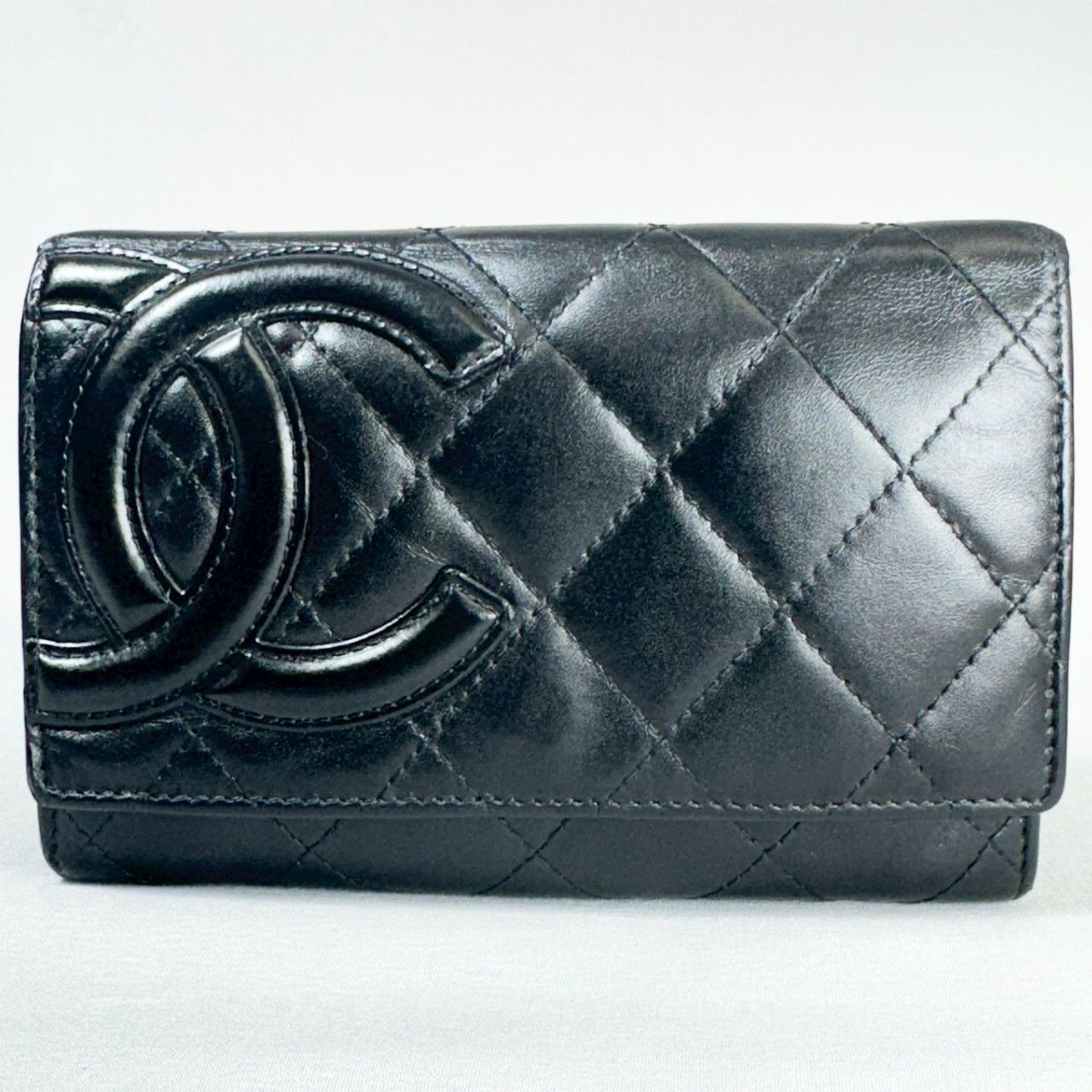 美品】CHANEL シャネル カンボンライン フラップ ミディアム 長財布 