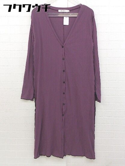 ◇ MOUSSY マウジー フロントボタン リブニット 長袖 膝下丈 ワンピース サイズF パープル レディース 【中古】 【1105310023691】