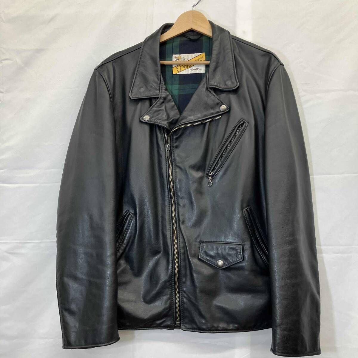 Schott /ショット/ダブルライダース /supremeコラボ/USA製/XLサイズ/ブラック