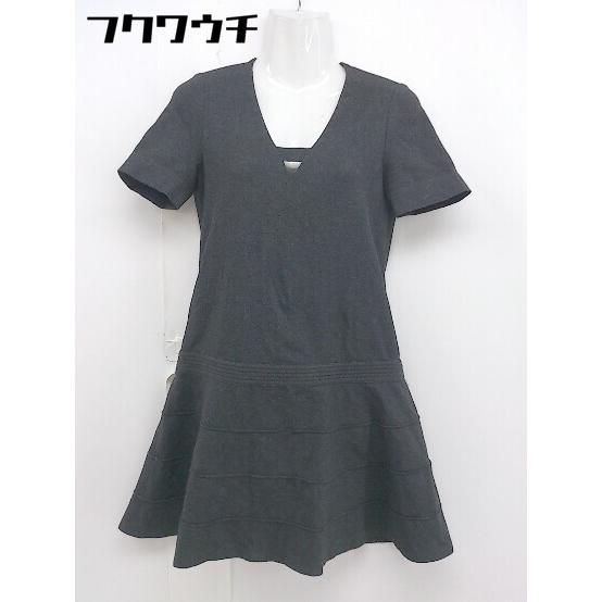 ◇ COMPTOIR DES COTONNIERS コントワーデコトニエ 半袖 膝丈 シャツ ワンピース サイズ7 ブラック系 レディース 【中古】 【1106010003273】 5,580円