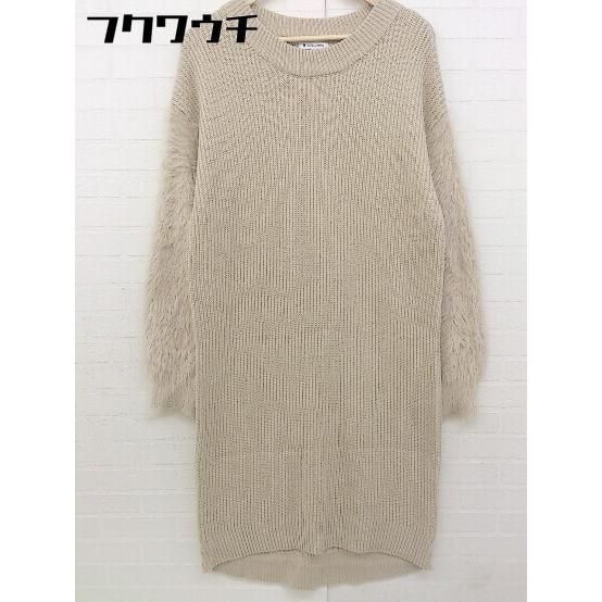 ◇ GLOBAL WORK グローバルワーク 切替 長袖 ロング ニット ワンピース サイズL ベージュ レディース 【中古】 【1106030000948】 5,580円