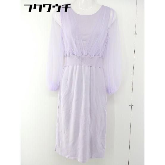◇ MIIA ミーア 袖チュール 長袖 膝下丈 ワンピース サイズF パープル レディース 【中古】 【1106020010933】 5,580円