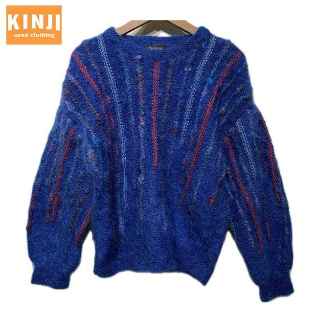 【中古】　Brinion Heaton　セーター　70s-80s vintage　70年代-80年代　ニット　トップス　クルーネック　ストラップ　ミドルゲージ　イングランド製　古着　/1984