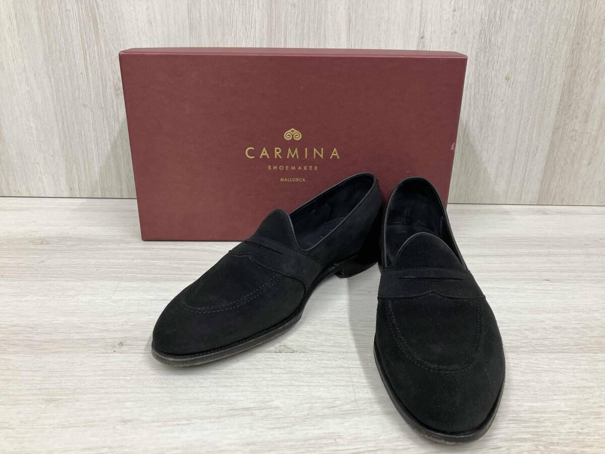 CARMINAカルミナ ビジネスシューズ コインローファーサイズ8/26.5cm スウェード ブラック