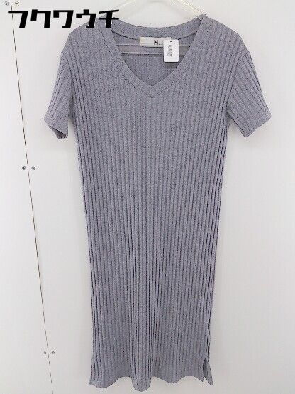 ◇ N. Natural Beauty Basic Vネック 半袖 膝下丈 ワンピース サイズM グレー レディース 【中古】 【1106040001584】 5,580円