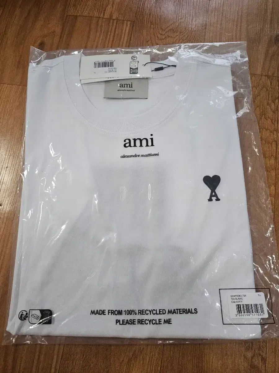 アミ スモール ハート 半袖 Tシャツ 白 新品 L