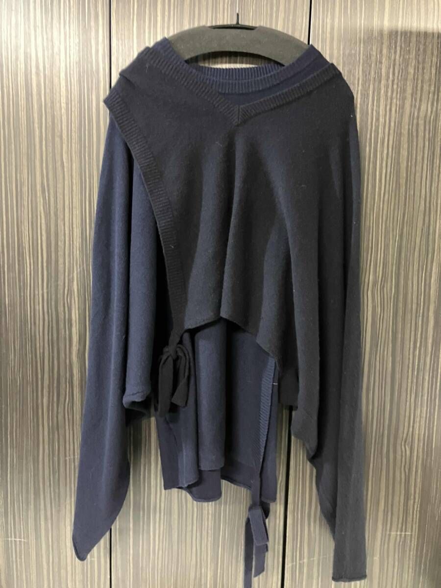 MAISON MARGIELA layered knit レイヤードニット　Mサイズ ネイビー系 メゾンマルジェラ