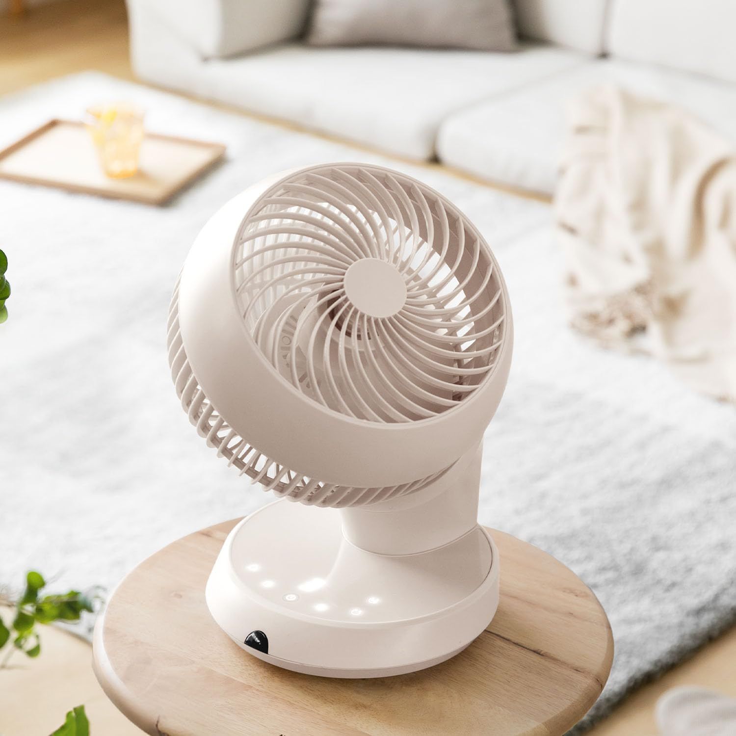 【新品】モダンデコ サーキュレーター dcモーター 360度 首振り リモコン付き 切タイマー付き 省エネ 節電 部屋干し 衣類乾燥 熱中症対策 (ミルキーベージュ) efcf407f