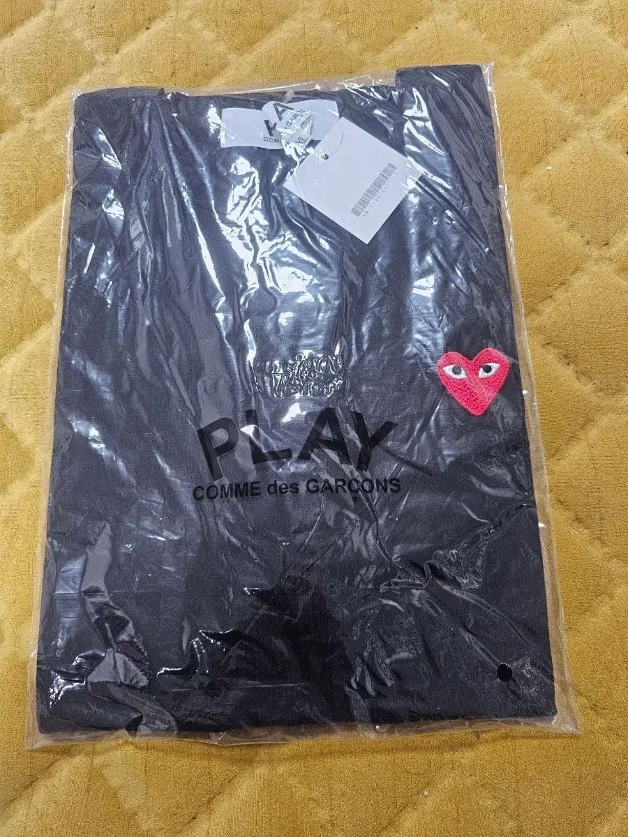 コム・デ・ギャルソン PLAY ブラック 半袖 Tシャツ レッドワッペン XL