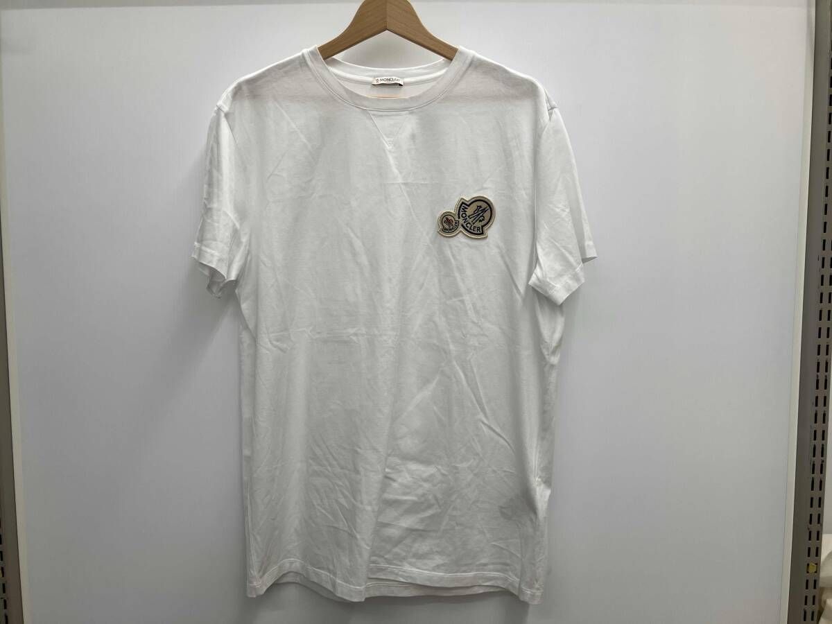 MONCLER モンクレール MAGLIA T-SHIRT 半袖Tシャツ ダブルワッペン K20918C00035 8390Y サイズXL ホワイト