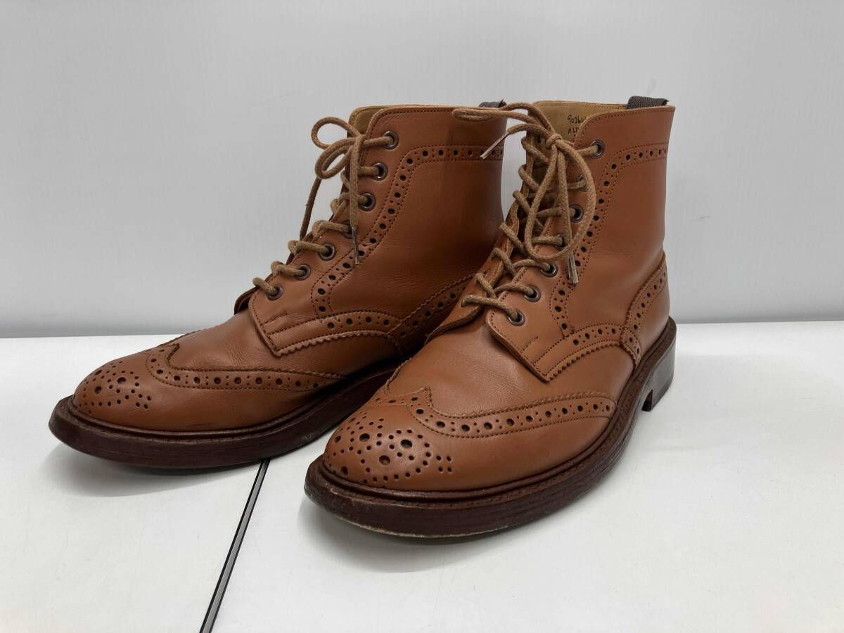 TRICKER'S トリッカーズ　カントリーブーツ 茶 7.5 ウィングチップ レザーブーツ イングランド製 レザーソール