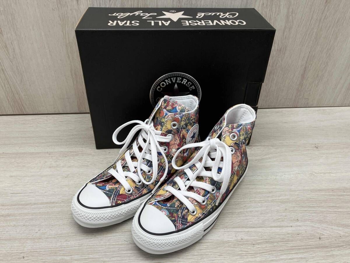 CONVERSE/コンバース 1CK827 ALL STAR 100 REACT ワンピースコラボ 総プリント '手配書'モチーフタグ ハイカット スニーカー 箱あり 22cm