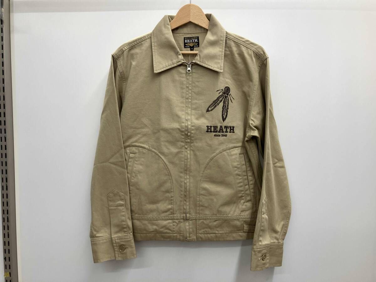 【未使用/タグ付き】 HEATH ヒース EMBROIDERY FARMERS JACKET 刺繍 ファーマーズジャケット ' EAGLE' JK023_HT サイズM ベージュ