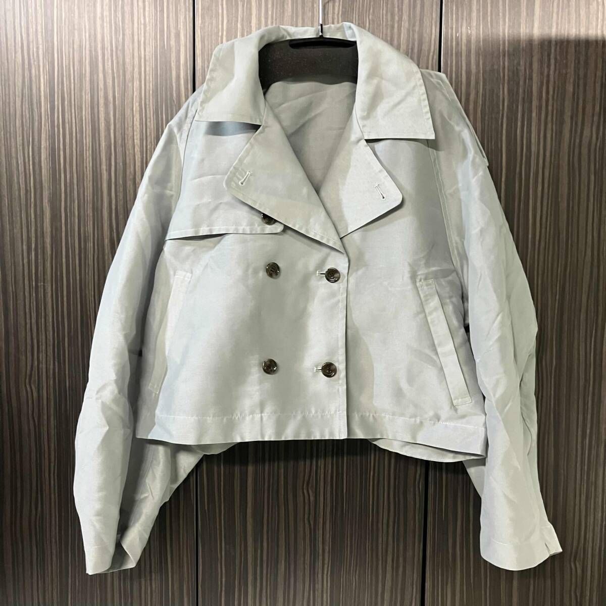 CLANE SHEER SHORT TRENCH JACKET トレンチジャケット サイズ2 ライトブルー系