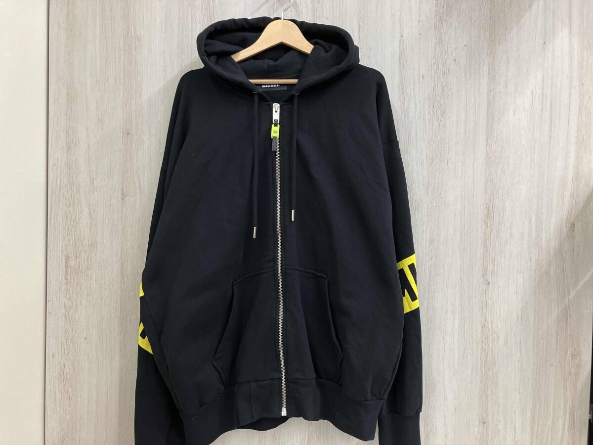 DIESEL パーカー 00SW9F-S-ALBY-ZIP-A1-0LAJH ブラック XLサイズ