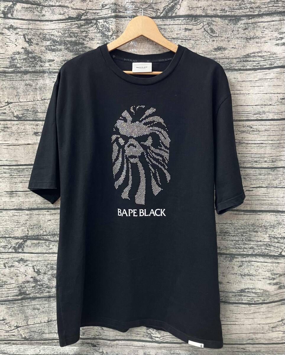 BAPE BLACK Swarovski Crystal Logo Tee ブラック size:XL