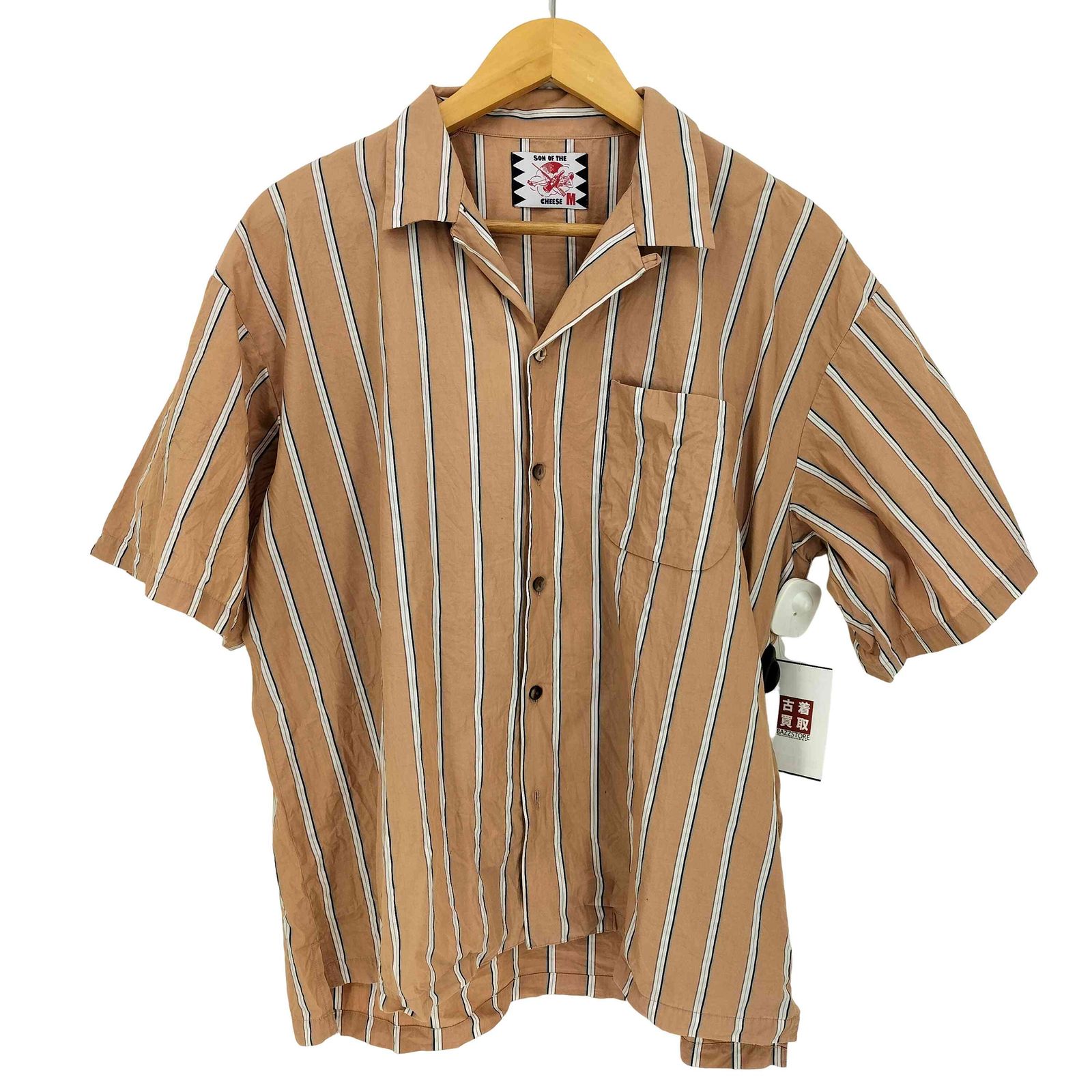 サノバチーズ SON OF THE CHEESE Stripe OpShirt ストライプ オープンカラー 半袖シャツ メンズ JPN:M