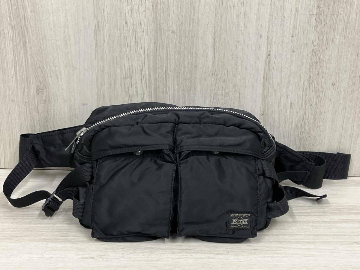 PORTER ポーター ウエストバッグ ボディバック ショルダーバッグ タンカー ブラック ショルダーストラップ付き