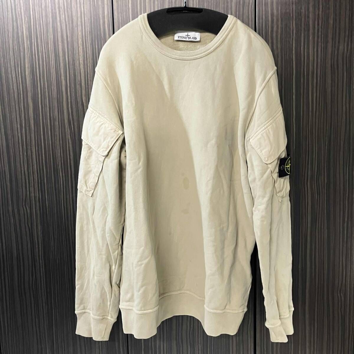 STONE ISLAND organic cotton fleece コットンスウェット Lサイズ ベージュ　ストーンアイランド