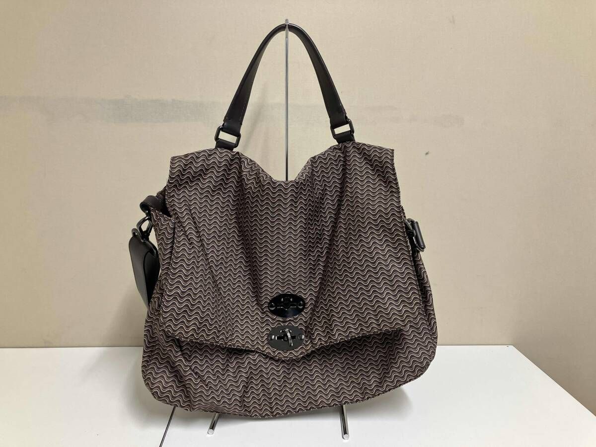ZANELLATO ザネラート ショルダーバッグ 総柄 ブラウン