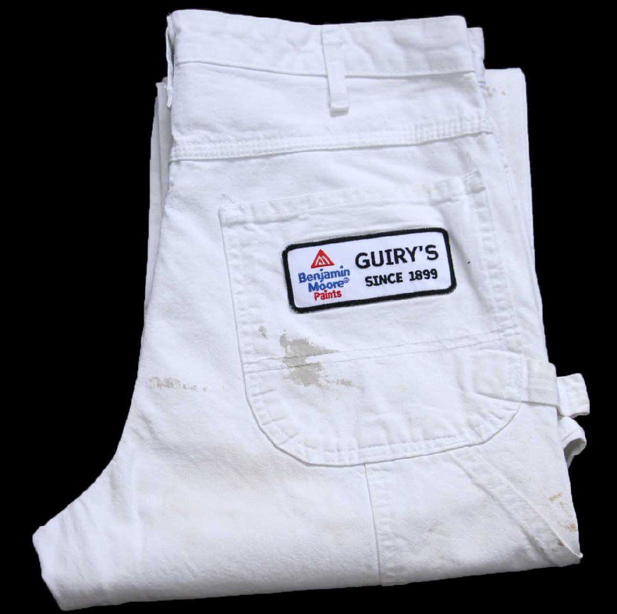 Dickiesディッキーズ GUIRY'S Benjamin Moore Paints パッチ付き ペンキ飛び コットン ペインターパンツ 白 W33★ワーク ホワイト 生成り
