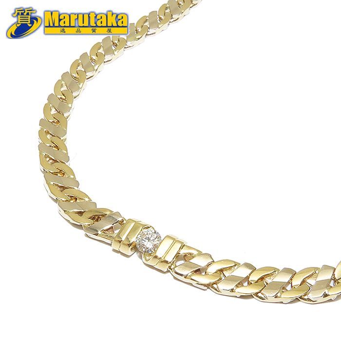 ダイヤモンド ネックレス K18 45cm 鑑別書 0.313ct 750 YG WG コンビ 希少 レア 51.57g 逸品質屋 丸高 尼崎市 Au 18K White Yellow Gold Diamond Necklace Marutaka USED
