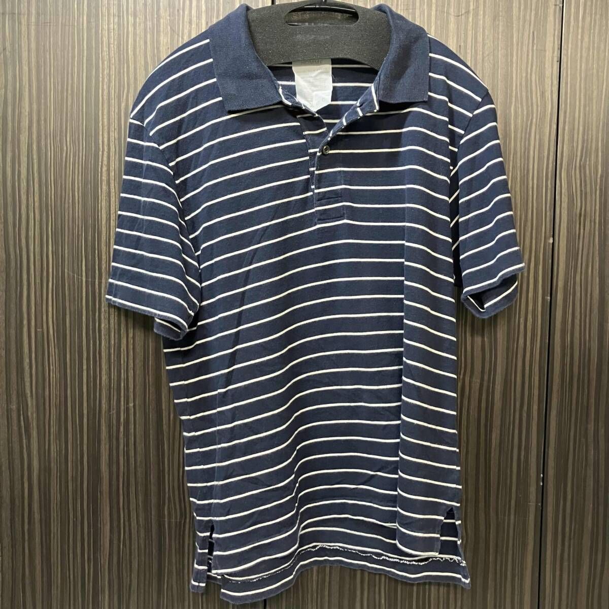 70-80s archive COMME des GARCONS HOMME デカオム 半袖ポロシャツ ボーダー 半袖ポロシャツ コムデギャルソンオム