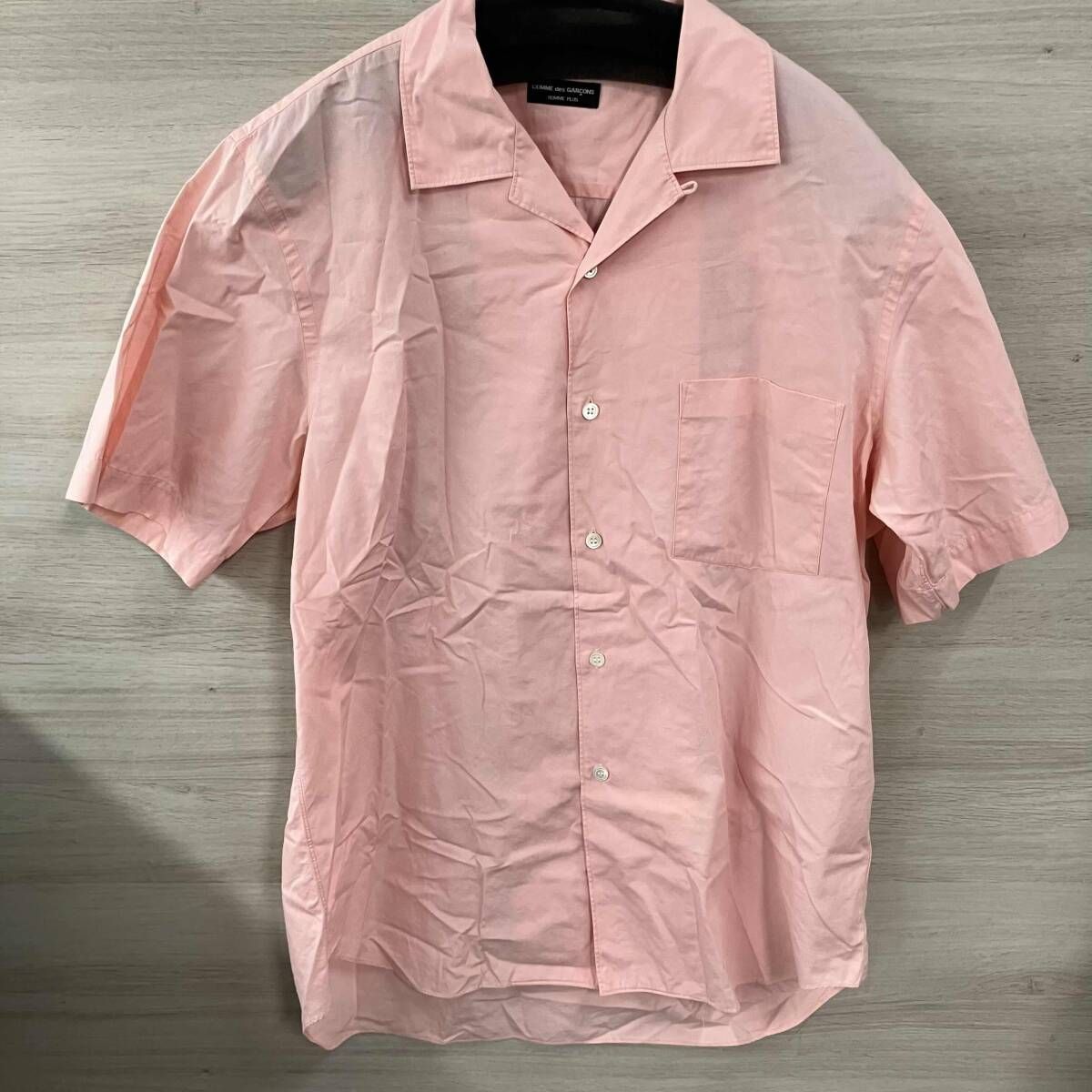 01ss COMME des GARCONS HOMME PLUS ポケット開襟シャツ ピンク コムデギャルソンオムプリュス
