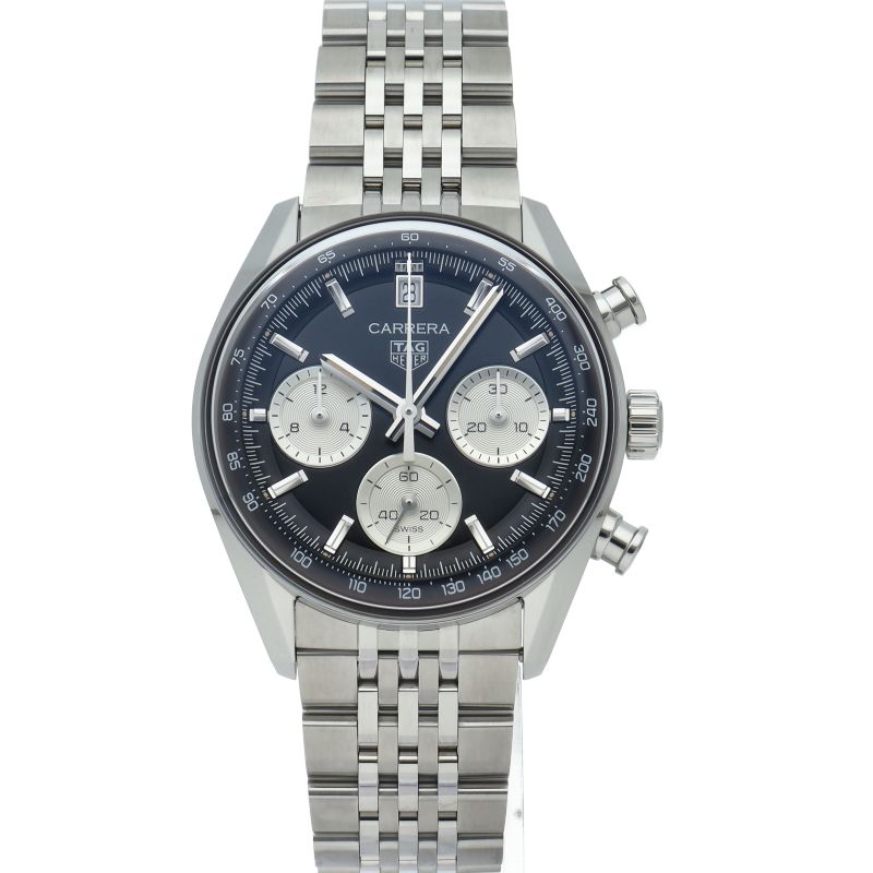 タグ・ホイヤー カレラ クロノグラフ 39mm CBS2210.FC6534 箱 保証書 SS メンズ時計 ブラック 美品 【