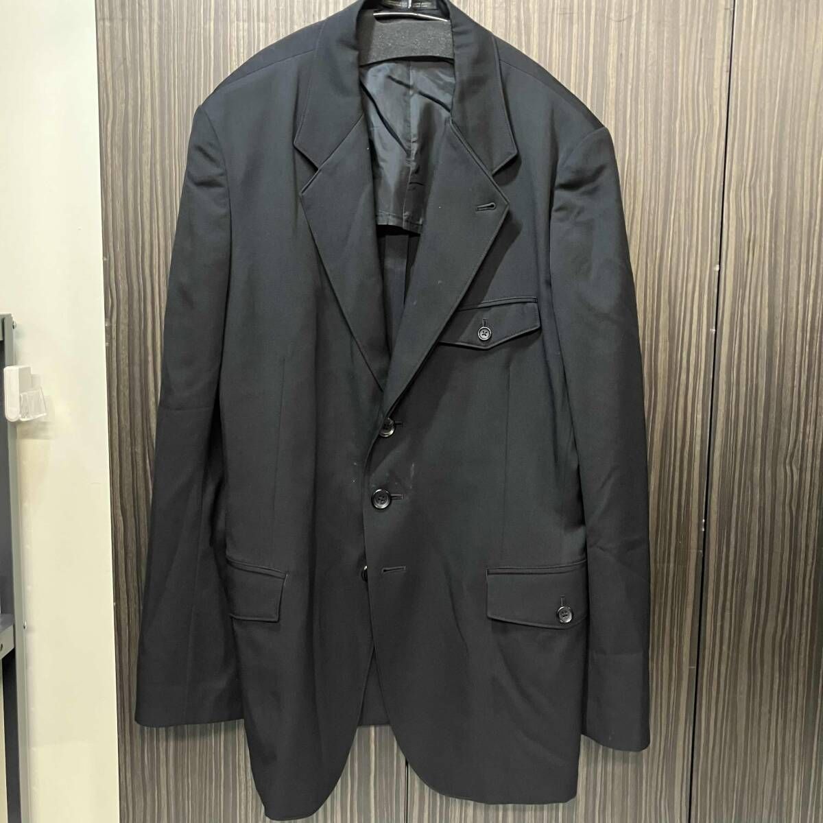 24ss YOHJI YAMAMOTO POUR HOMME テーラードジャケット DOUBLE LEFT PANEL 3-B UTTON JACKET サイズ2 ヨウジヤマモトプールオム