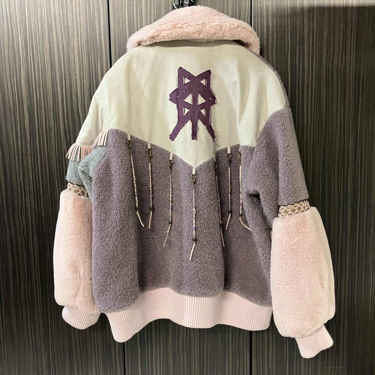 rurumu color block boa pile jacket ボアジャケット freeサイズ 
