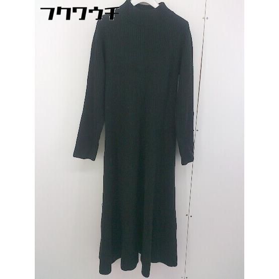 ◇ ◎ SENSE OF PLACE by URBAN RESEARCH モックネック 長袖 膝下丈 ニット ワンピース サイズF ブラック レディース 【1203020003245】