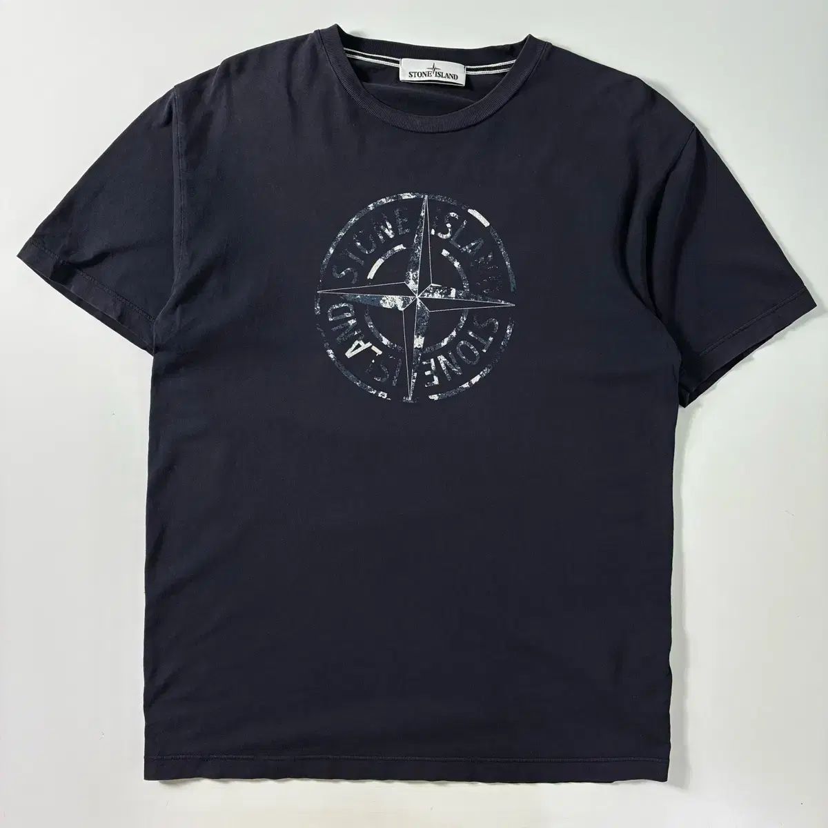 STONE ISLAND ストーンアイランド コンパス ロゴ プリンティング ネイビー 半袖Tシャツ