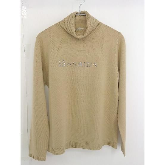 ◇ BbyKRIZIA タートルネック ラインストーン 長袖 ニット セーター サイズM ベージュ レディース 【中古】 【1203040006073】