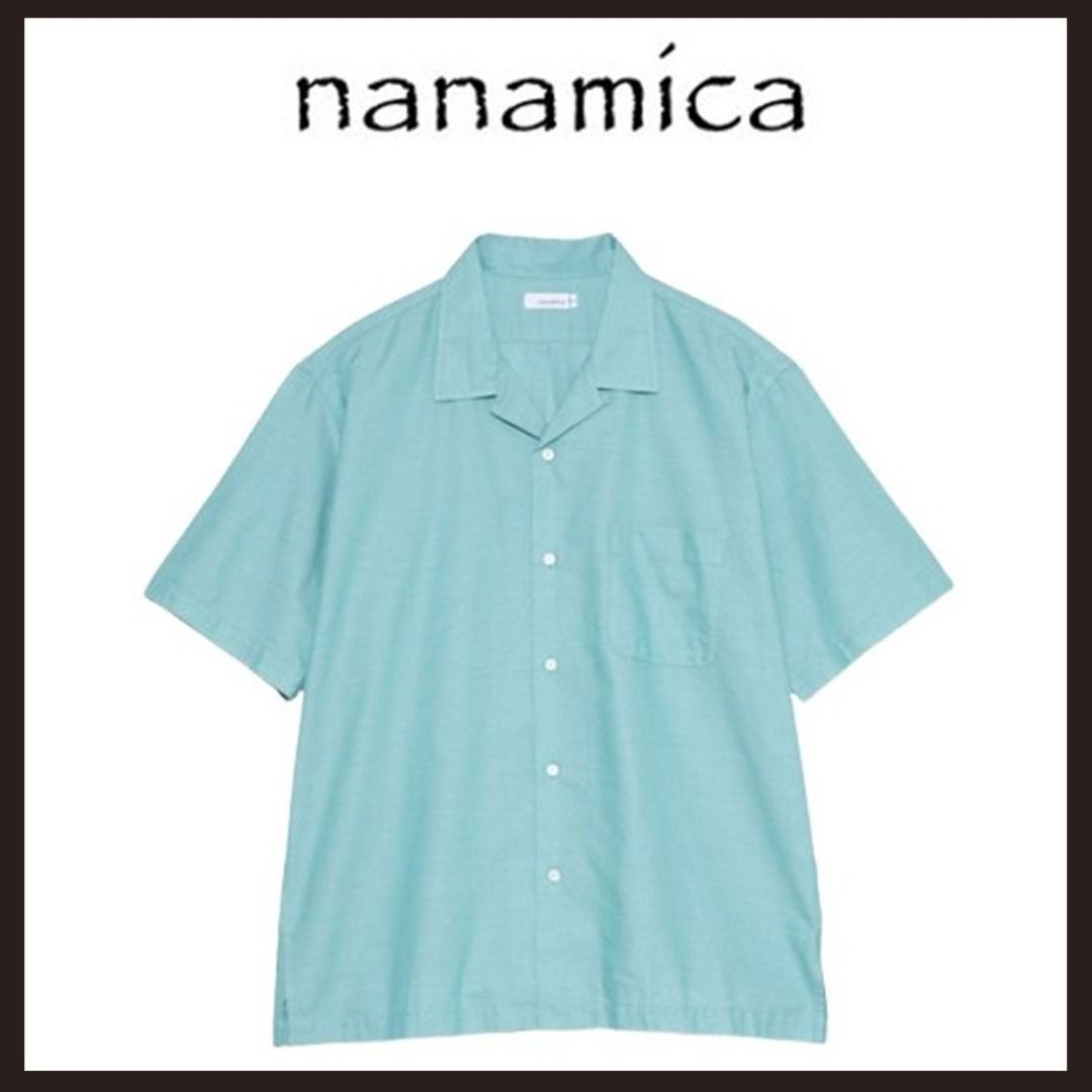 新品未使用　nanamica（ナナミカ）　オープンカラーパナマシャツ　M　ミント