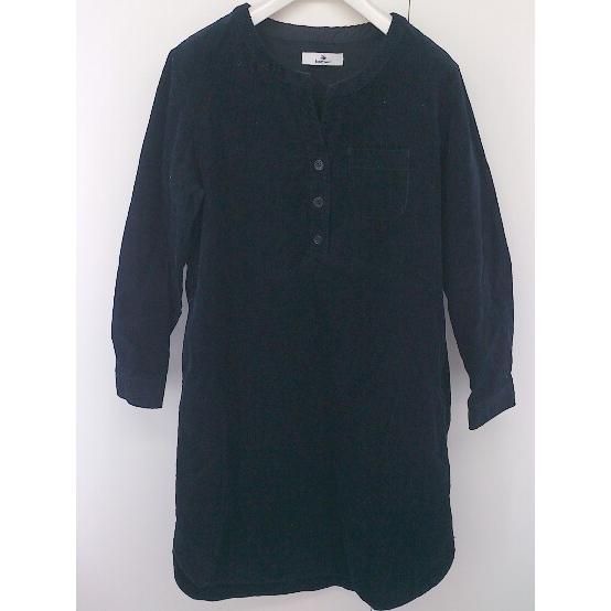 ◇ Sonny Label URBAN RESEARCH ハーフボタン コーデュロイ 長袖 膝下丈 ワンピース サイズ F ネイビー レディース 【中古】 【1203080001915】