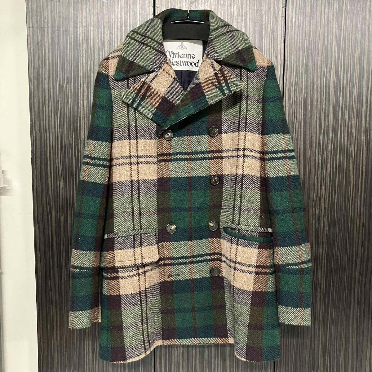 VIVIENNE WESTWOOD × HARRIS TWEED コート　チェック柄ロングコート サイズ48 ヴィヴィアンウエストウッド　