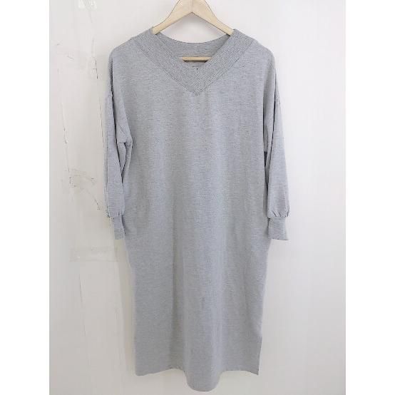 ◇ eversince エバーシンス Vネック 長袖 膝下丈 ワンピース サイズM グレー レディース 【中古】 【1203090002650】