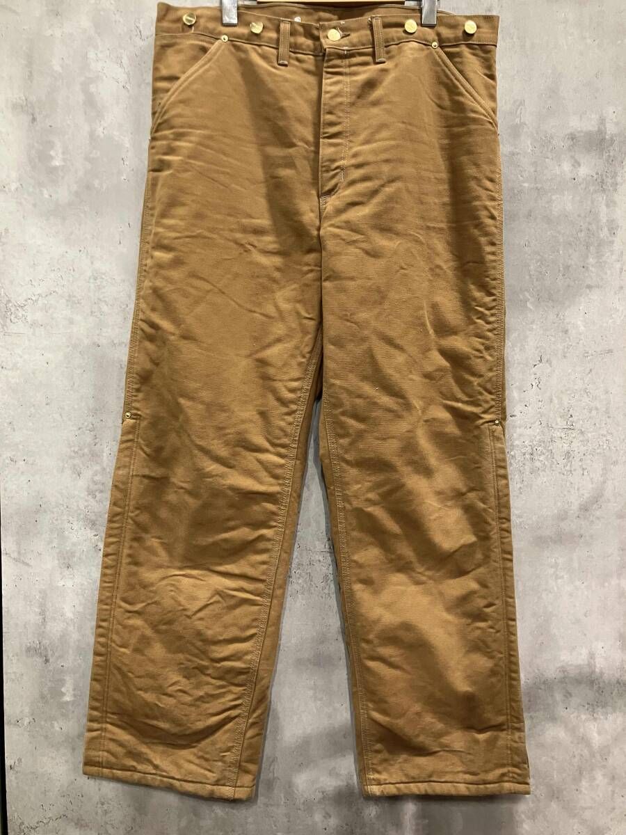 90s Carhartt WQ106 内キルティングダックパンツ size W36 ブラウン カーハート