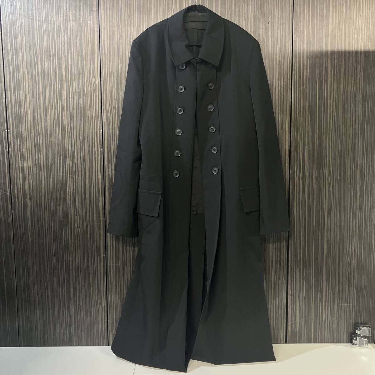 25aw Yohji Yamamoto POUR HOMME WOOL GABARDINE NAPOLEON LONG JACKET HM-J08-100