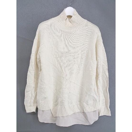 ◇ LIMITED EDITION areamode タートルネック レイヤード 長袖 ニット セーター サイズM アイボリー ベージュ レディース 【中古】 【1203110000215】