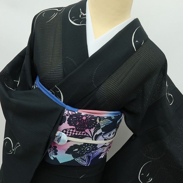 六花-RIKKA- 美品 洗える夏着物 絽❀遊び心ある鶴にきゅん♪❀小紋