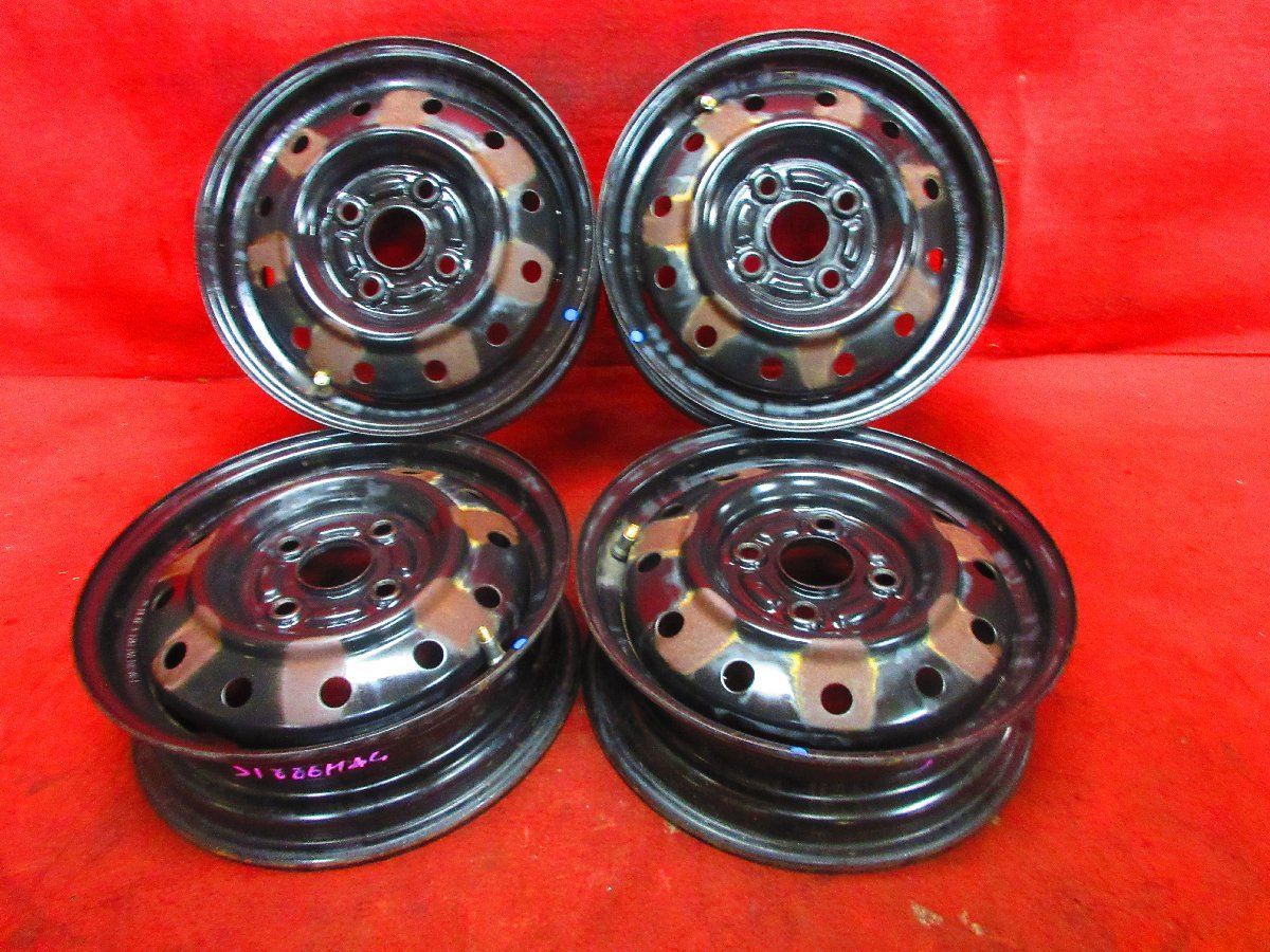 スチール ホイール 4本 ダイハツ ムーヴ L900S系 純正 13×4.00b 4穴 PCD 100 +45 ハブ径 54◆51886H